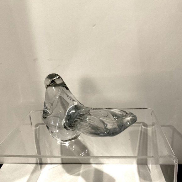 Unbranded Clear Art Glass Bird Paperweight Figurine 5" Long Tabletop Decor - Picture 3 of 8
